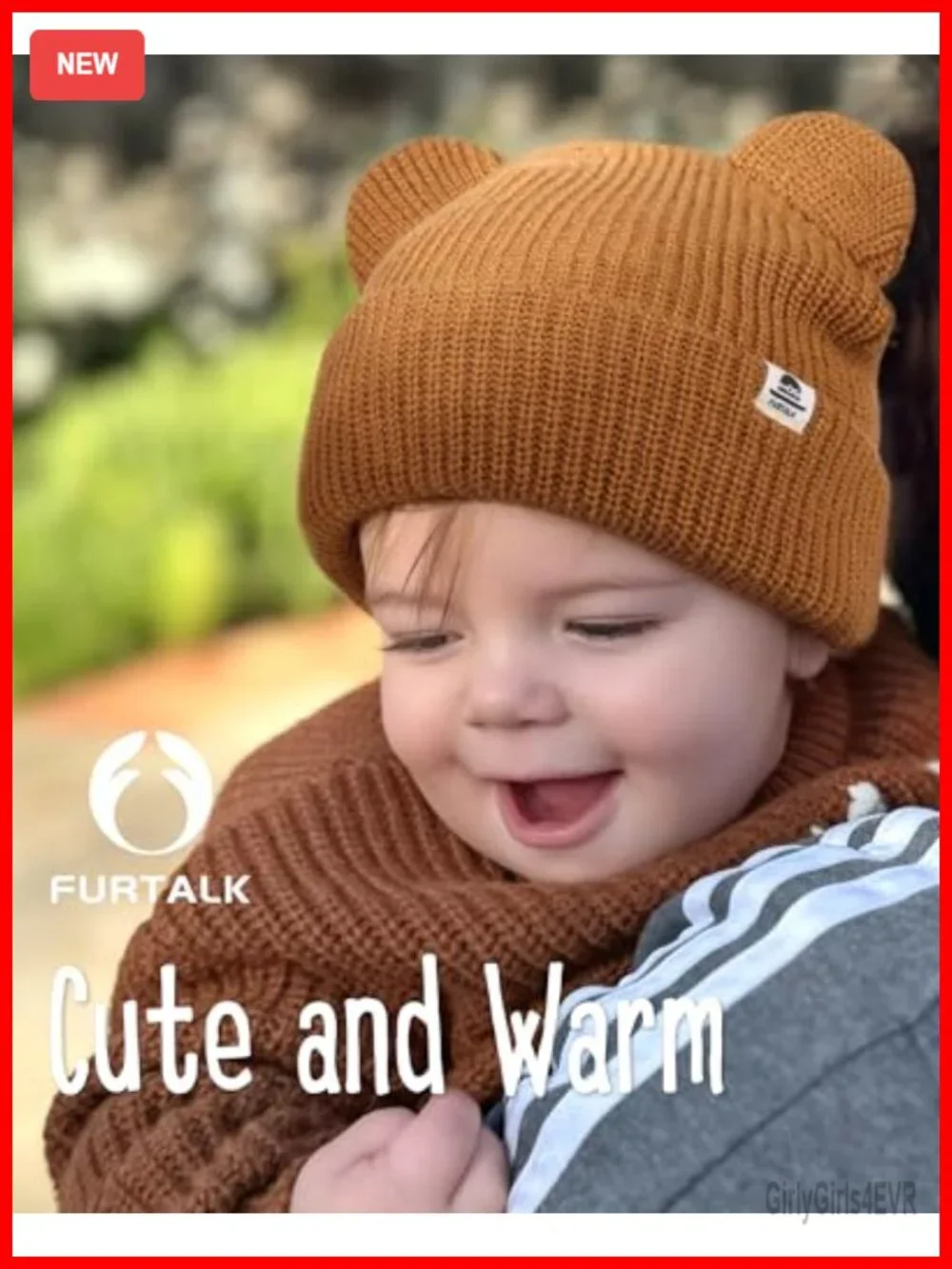 Baby Beanie Winter Hat with Bear Ear Soft Knitted Skull Cap